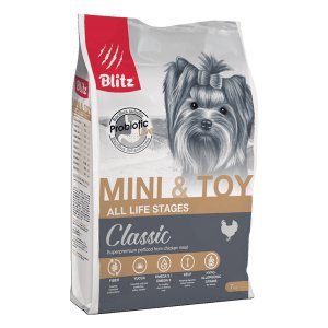 Blitz Classic Adult Dog Mini&Toy Сухой корм для собак мелких и миниатюрных пород Курица