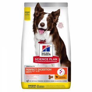 Hill's Science Plan Perfect Digestion Сухой корм для собак средних пород Поддержание здоровья пищеварения Курица/Рис