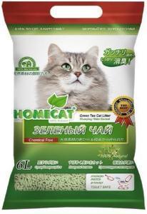 Homecat Эколайн зеленый чай комкующийся наполнитель