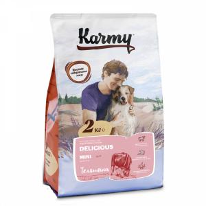Karmy Delicious Medium&Maxi Сухой корм для собак средних и крупных пород, привередливых в питании, с Телятиной