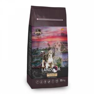 Landor полнорационный сухой корм для щенков всех пород от 1 до 18 месяцев утка с рисом