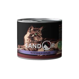 Landor Senior Calf And Herring консервы для пожилых кошек с телятиной и сельдью