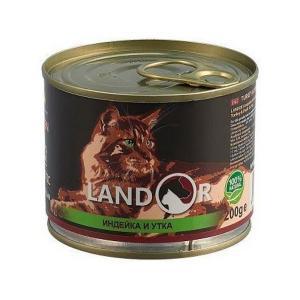 Landor Turkey And Duck консервы для взрослых кошек с индейкой и уткой