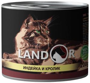Landor Turkey And Rabbit консервы для кошек с индейкой и кроликом