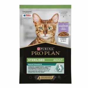 Pro Plan NutriSavour Sterilised Feline with Turkey pouch влажный корм для стирилизованных кошек индейка в желе