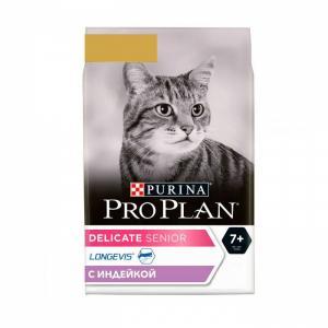 Purina Pro Plan Delicate Senior 7+ сухой корм для пожилых кошек Индейка