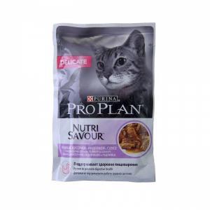 Purina Pro Plan NutriSavour Delicate Feline with Turkey pouch влажный корм для кошек деликат индейка в соусе