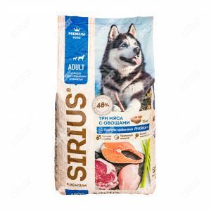 Sirius Сухой корм для активных собак 3 мяса с овощами