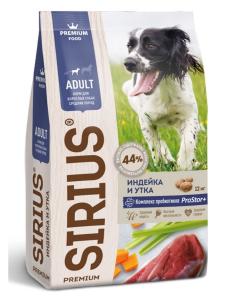 Sirius сухой корм Индейка / Утка с овощами для собак средних пород