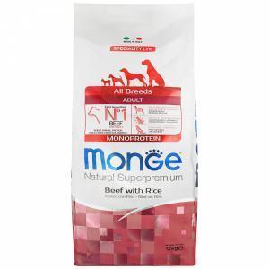 Сухой корм для собак Monge Dog Monoprotein All Breeds Beef and Rice говядина с рисом