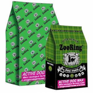 ZooRing Active Dog MAX Сухой корм для собак, Мясо молодых бычков / Рис