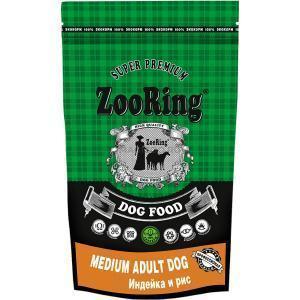 ZooRing Medium Adult Dog Сухой корм для собак, Индейка / Рис